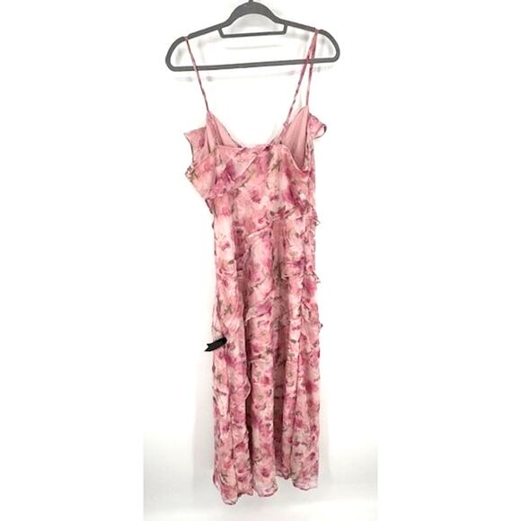 Lulus “Dreamy Personality” Pink Floral Ruffled Sleeveless Midi Dress – XXL NWT - Picture 5 of 7